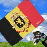 Belgische vlag & Belgische golf/sport Golf Brussel Golfhanddoek<br><div class="desc">Sport/Golfhanddoek: België & Belgische vlag mode - houd van mijn land,  reizen,  vakantie,  patriotten/sportfans</div>