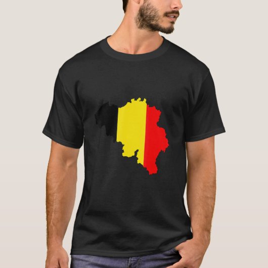 Belgische vlag Belgische omtrek België T-shirt (Voorkant)