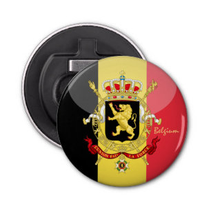 Belgische vlag & Belgische partij drink / liefdess Button Flesopener