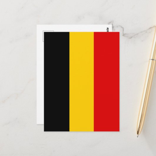 Belgische vlag briefkaart (Voorkant / Achterkant in situ)