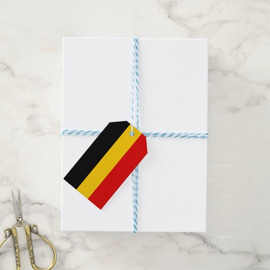 Belgische vlag cadeaulabel (Met Touw)