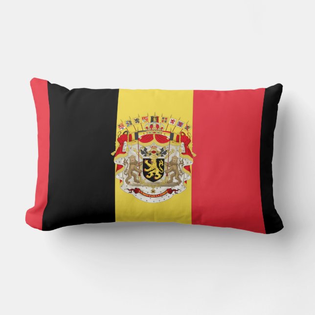 Belgische vlag & COA Pillow Kussen (Voorkant)