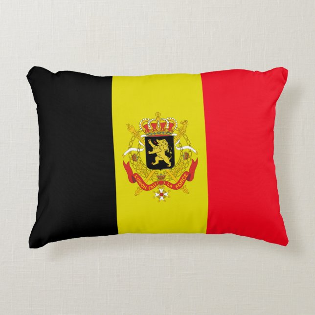 Belgische vlag decoratief kussen (Voorkant)