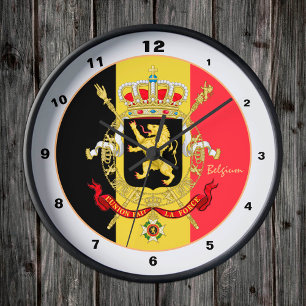Belgische vlag, embleem & België trendy mode Ronde Klok