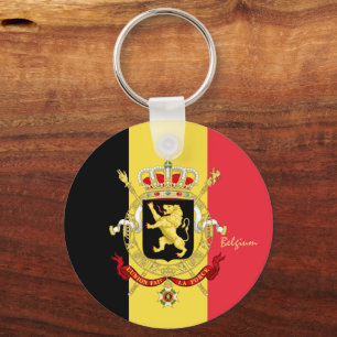 Belgische vlag, embleem & Belgische vakantie/sport Sleutelhanger