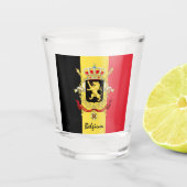 Belgische vlag en Belgische patriot/sport Shot Glas (Voorkant)