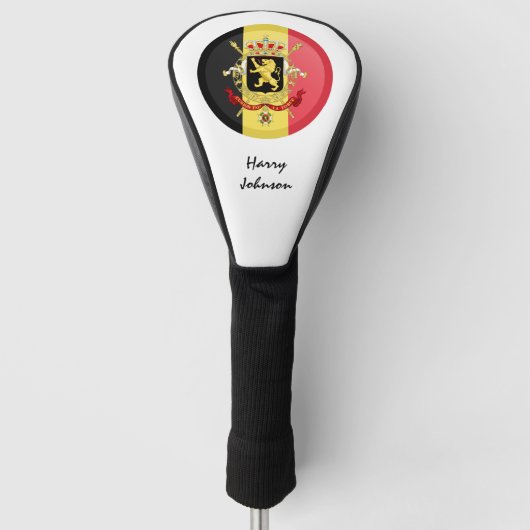 Belgische vlag en monogrammed Golf Clubs Hoesjes Golfheadcover (Voorkant)