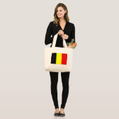 Belgische vlag grote tote bag (Voorkant (model))