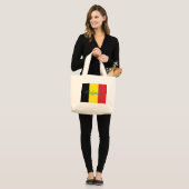 Belgische vlag grote tote bag (Voorkant (model))