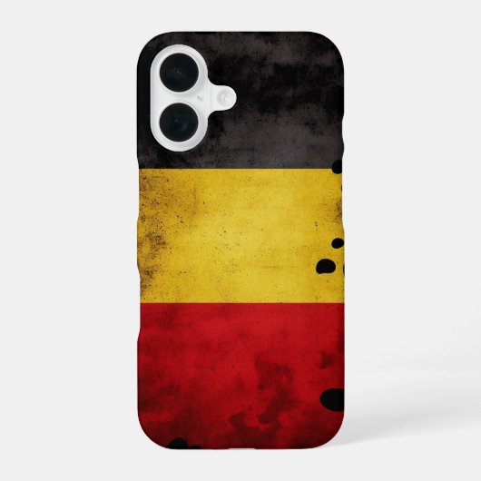 Belgische vlag iPhone 16 hoesje (Achterkant)
