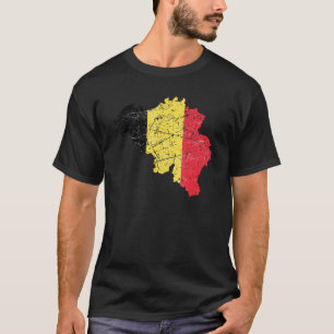 Belgische vlag met Belgische kaart in nood T-shirt