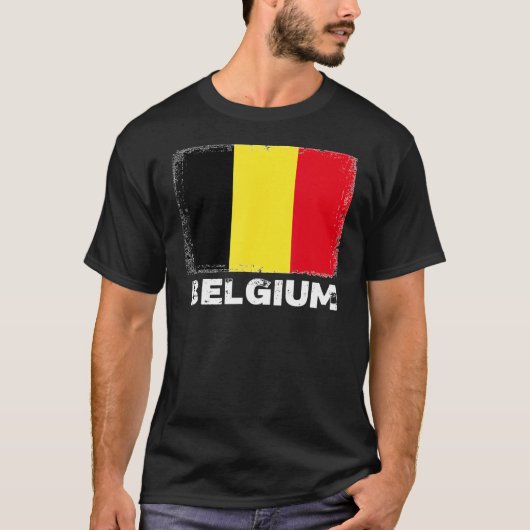 Belgische vlag ondersteunt de Belgische Man van de T-shirt (Voorkant)