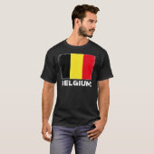 Belgische vlag ondersteunt de Belgische Man van de T-shirt (Voorkant volledig)