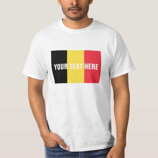 Belgische vlag op shirten | Aangepaste Belgische k T-shirt (Voorkant)