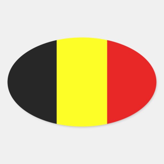 Belgische vlag ovale sticker (Voorkant)