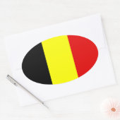 Belgische vlag ovale sticker (Envelop)