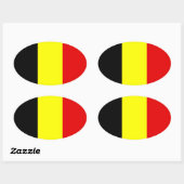 Belgische vlag ovale sticker (Vel)