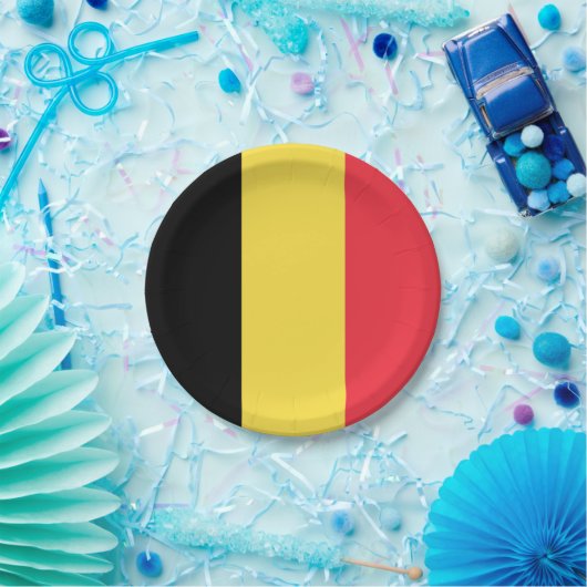 Belgische vlag papieren bordje (Feest)
