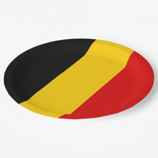 Belgische vlag papieren bordje (Gekanteld)