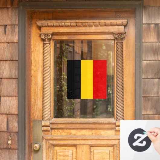 Belgische vlag raamsticker (Huis Deur)