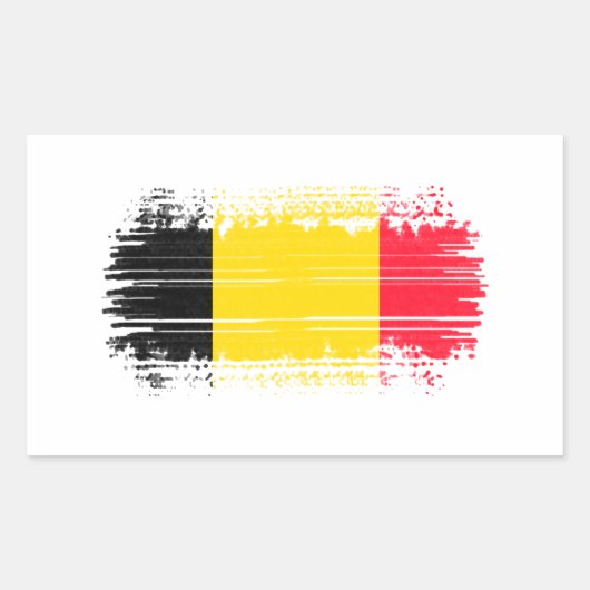 Belgische vlag rechthoekige sticker (Voorkant)
