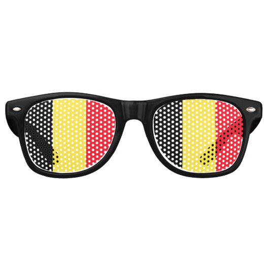 Belgische vlag retro zonnebril (Voorkant)