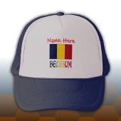 Belgische vlag Rode gepersonaliseerde truckhoed Trucker Pet