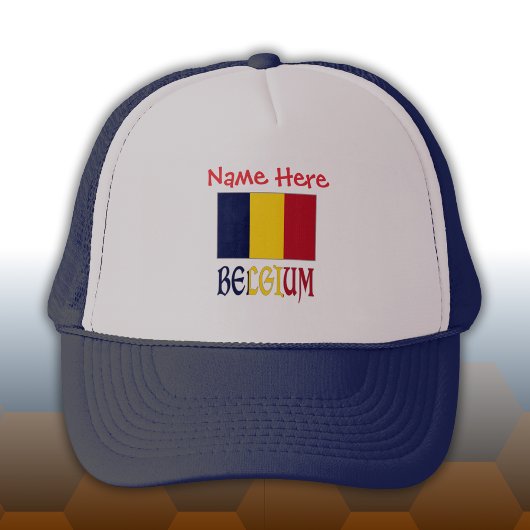 Belgische vlag Rode gepersonaliseerde truckhoed Trucker Pet