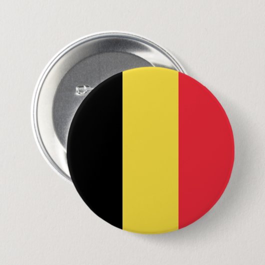 Belgische vlag ronde button 7,6 cm (Voorkant /achterkant)