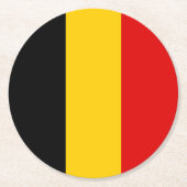 Belgische vlag ronde kartonnen onderzetter (Voorkant)