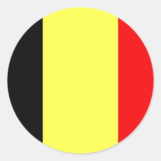 Belgische vlag ronde sticker (Voorkant)