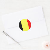 Belgische vlag ronde sticker (Envelop)