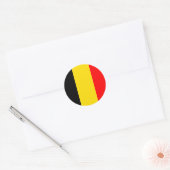 Belgische vlag ronde sticker (Envelop)