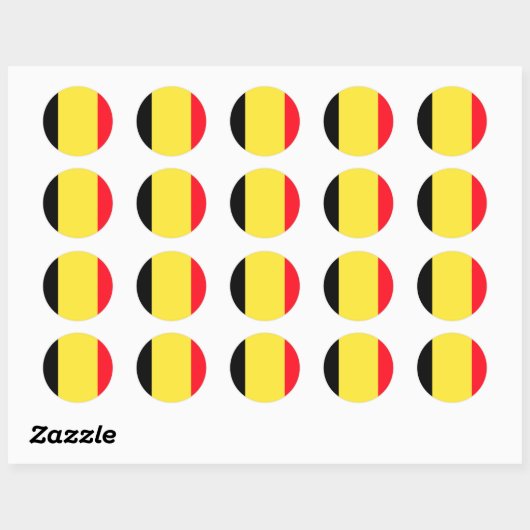 Belgische vlag ronde sticker (Vel)