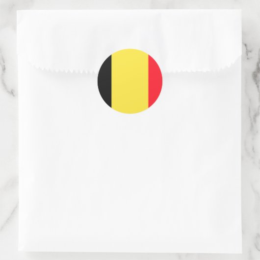 Belgische vlag ronde sticker (Tas)