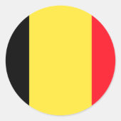 Belgische vlag ronde sticker (Voorkant)