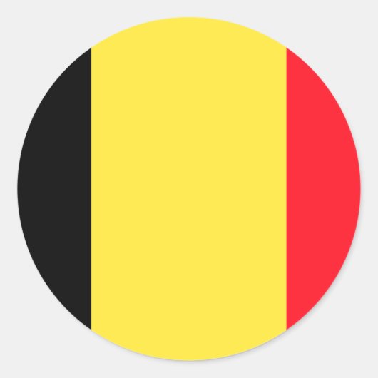 Belgische vlag ronde sticker (Voorkant)