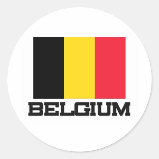 Belgische vlag ronde sticker (Voorkant)