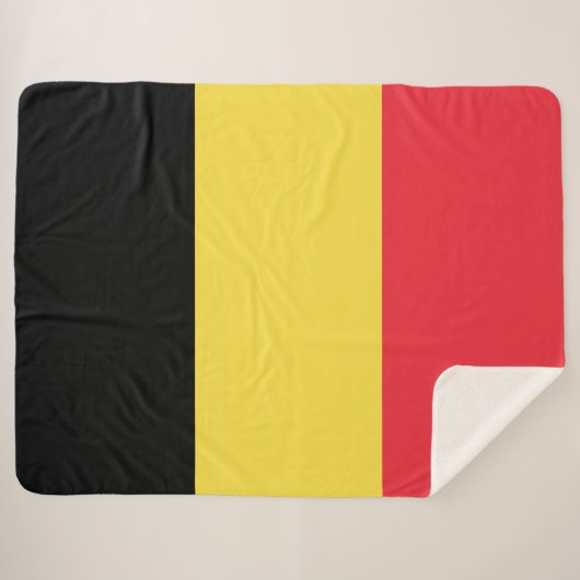 Belgische vlag sherpa deken (Voorkant (horizontaal))