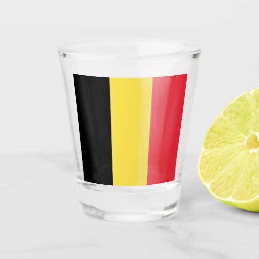 Belgische vlag shot glas (Voorkant)