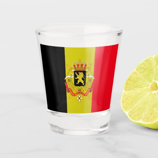 Belgische vlag shot glas (Voorkant)