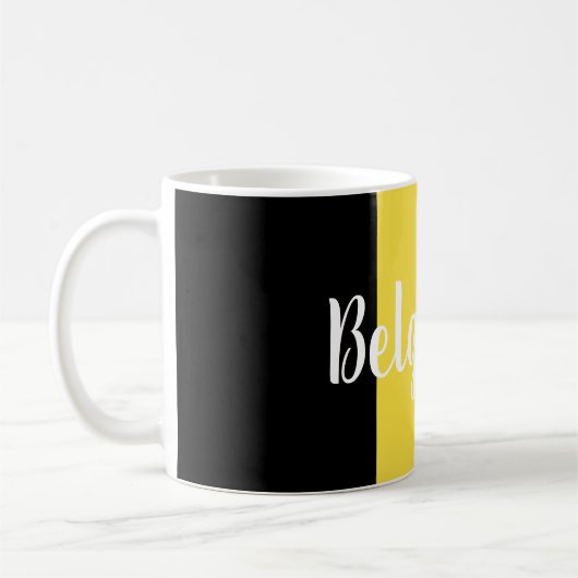 Belgische vlag & tekst koffiemok (Links)