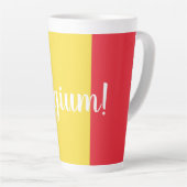 Belgische vlag & tekst latte mok (Rechterhoek)