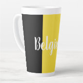 Belgische vlag & tekst latte mok (Linkerhoek)