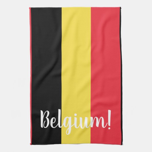 Belgische vlag & tekst theedoek (Verticaal)