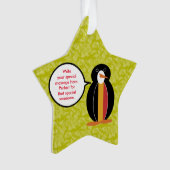 Belgische Vlag Vakantie Ms. Penguin Praten Ornament (voorkant)