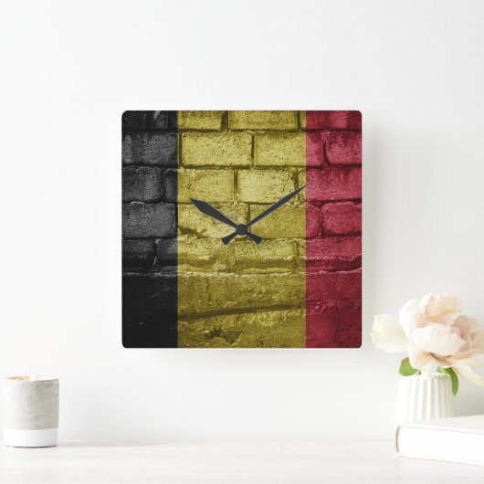 Belgische vlag vierkante klok (Huis)