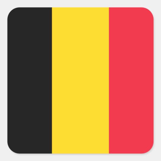 Belgische vlag vierkante sticker (Voorkant)