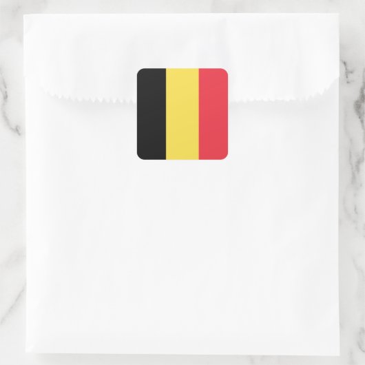 Belgische vlag vierkante sticker (Tas)
