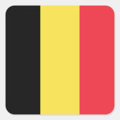 Belgische vlag vierkante sticker (Voorkant)